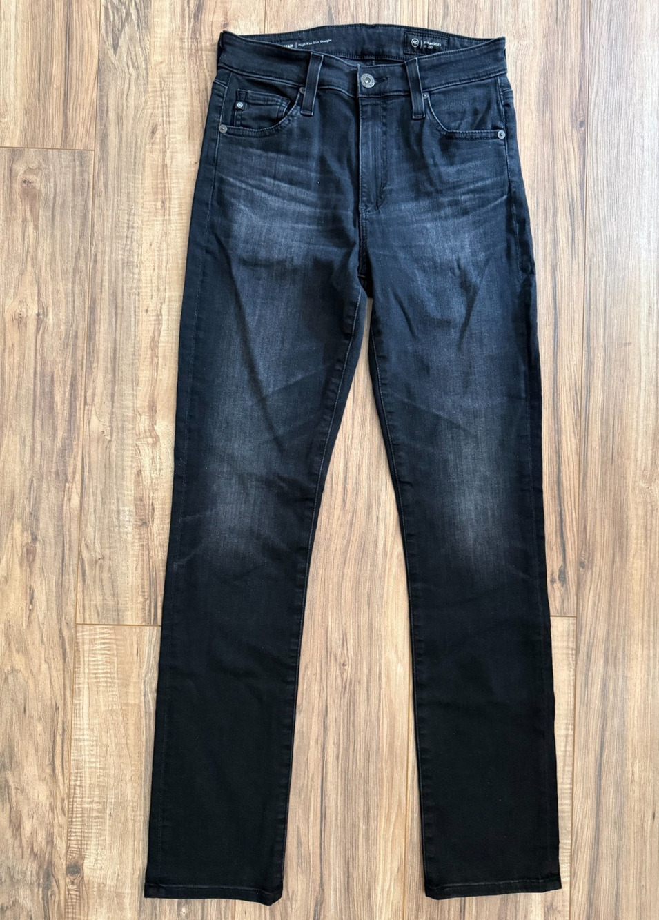 Adriano Goldschmied Mari High Waist Ankle Slim Straight Leg Jeans Size 26R Black